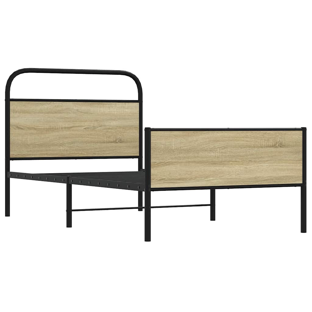 vidaXL Bedframe zonder matras bewerkt hout sonoma eikenkleur 90x200 cm afbeelding