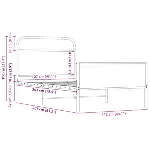 Rám postele bez matrace 107x203 cm dub sonoma kompozitní dřevo - obrázek 9
