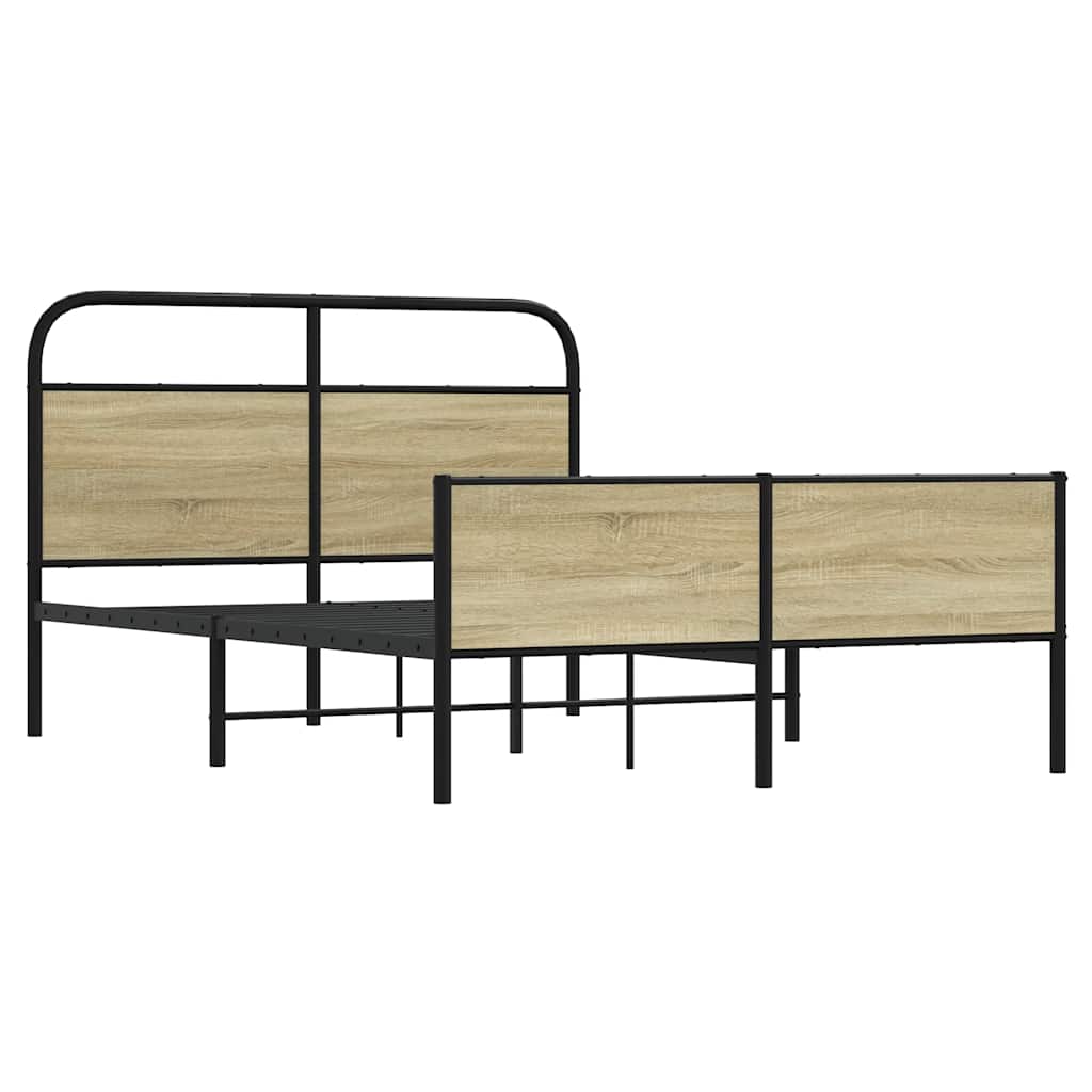 vidaXL Bedframe zonder matras bewerkt hout sonoma eikenkleur 120x200cm afbeelding