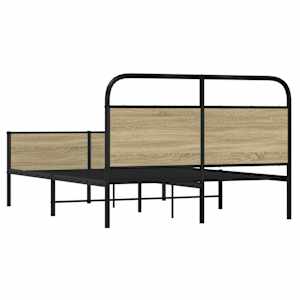Rám postele bez matrace 135x190 cm dub sonoma kompozitní dřevo - obrázek 7
