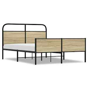Rám postele bez matrace 140x190 cm dub sonoma kompozitní dřevo - obrázek 2