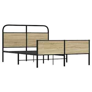 Rám postele bez matrace 140x190 cm dub sonoma kompozitní dřevo - obrázek 3