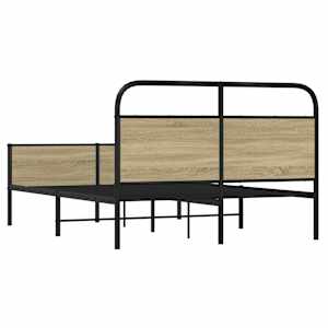 Rám postele bez matrace 140x190 cm dub sonoma kompozitní dřevo - obrázek 7