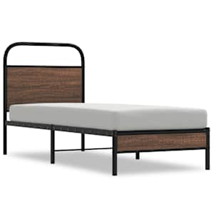 vidaXL voodiraam ilma madratsita, pruun tamm, 75x190 cm