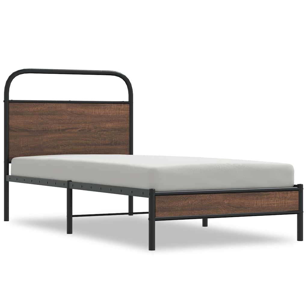 vidaXL Rám postele bez matrace 100x190 cm hnědý dub kompozitní dřevo