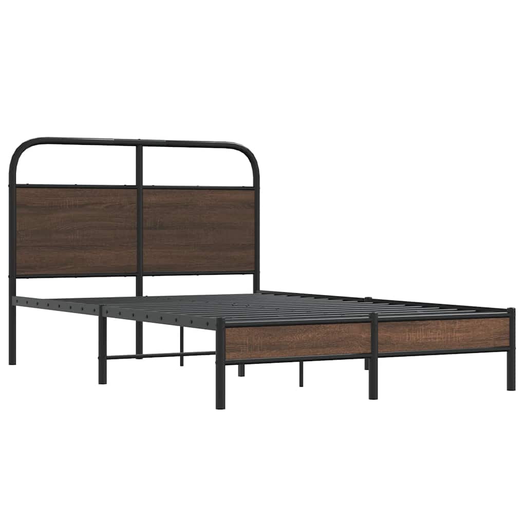 vidaXL Posteľný rám bez matraca 120x200 cm hnedý dub kompozitné drevo
