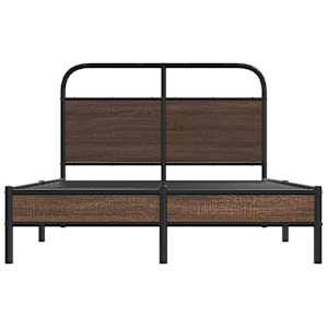 Rám postele bez matrace 140x190 cm hnědý dub kompozitní dřevo - obrázek 5