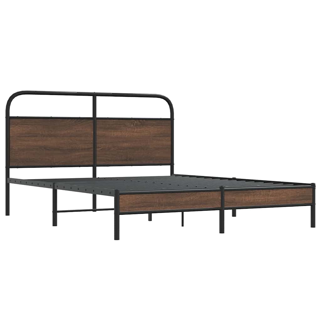 vidaXL Bedframe zonder matras bewerkt hout bruin eikenkleur 150x200 cm afbeelding