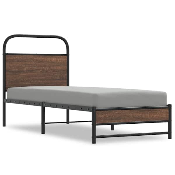 vidaXL voodiraam ilma madratsita, pruun tamm, 75x190 cm