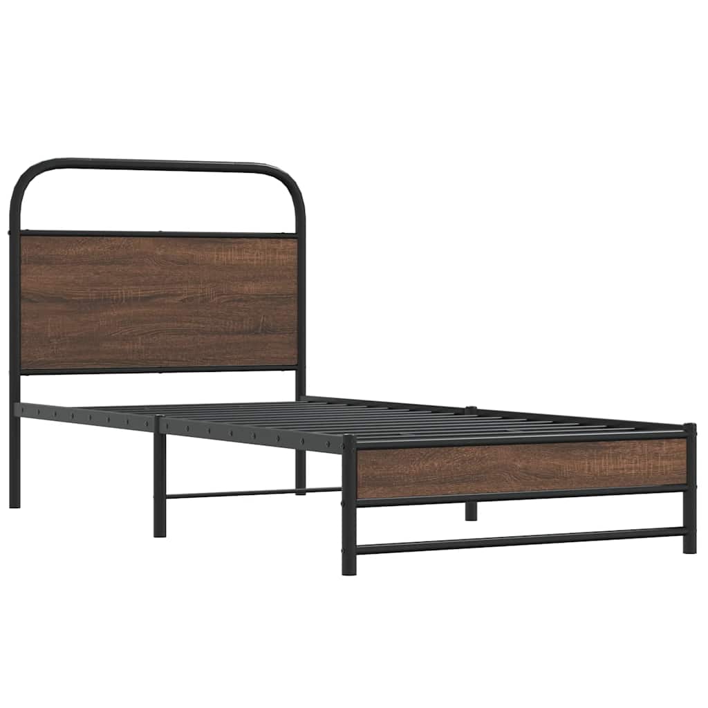 vidaXL Bedframe zonder matras bewerkt hout bruin eikenkleur 90x200 cm afbeelding