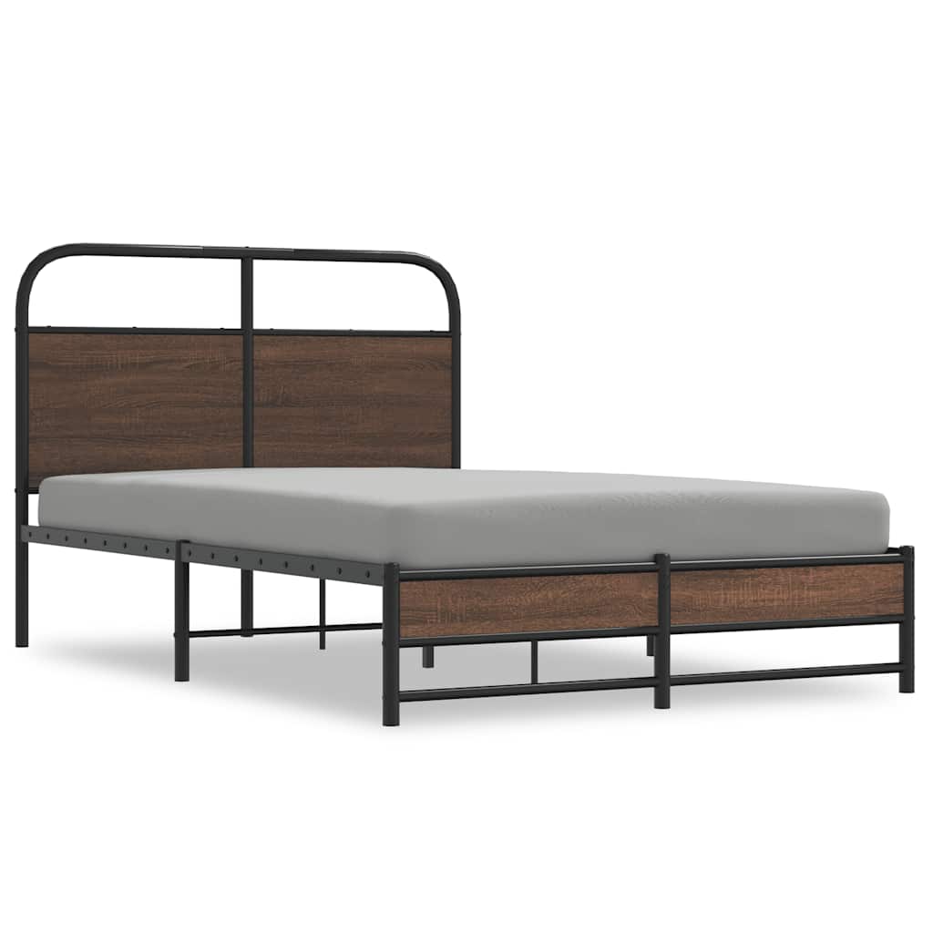 vidaXL Bedframe zonder matras bewerkt hout bruin eikenkleur 140x200 cm, foto 3