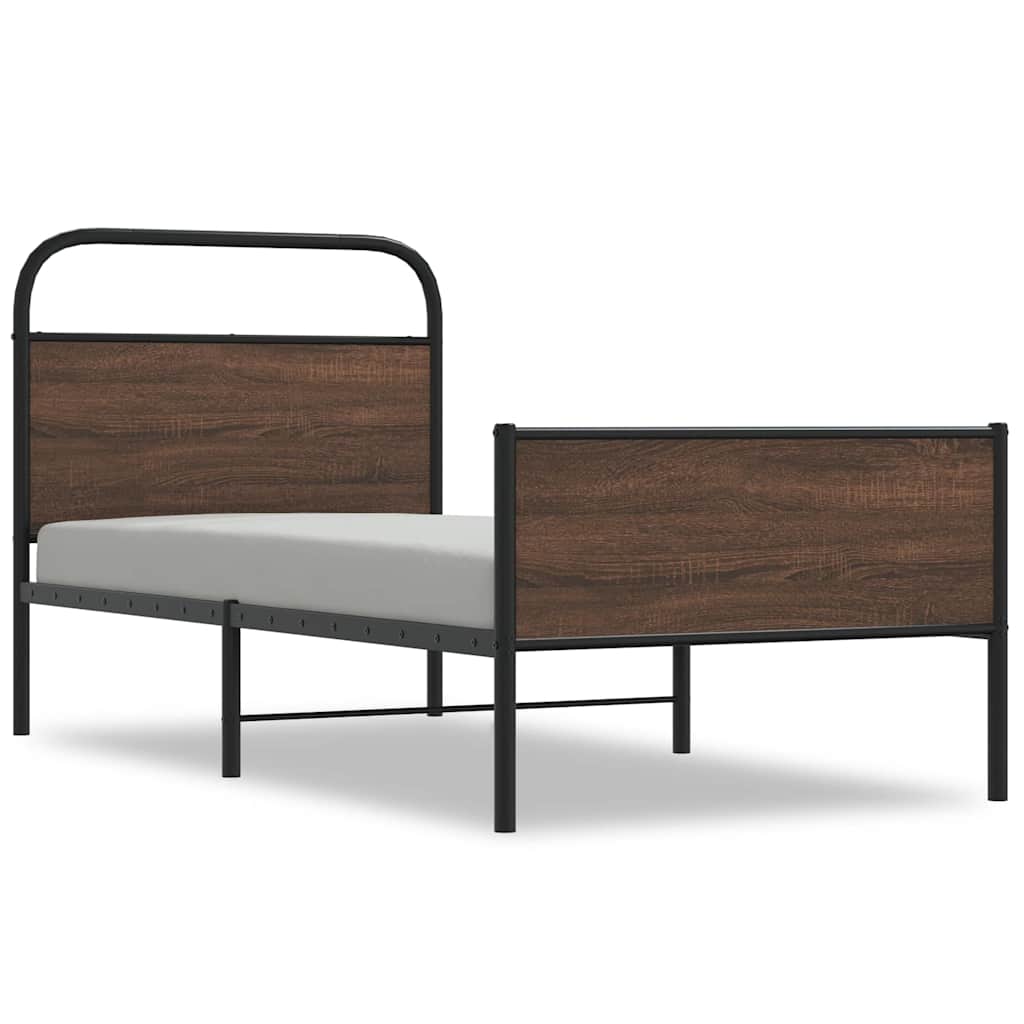 vidaXL Rám postele bez matrace 90x200 cm hnědý dub kompozitní dřevo