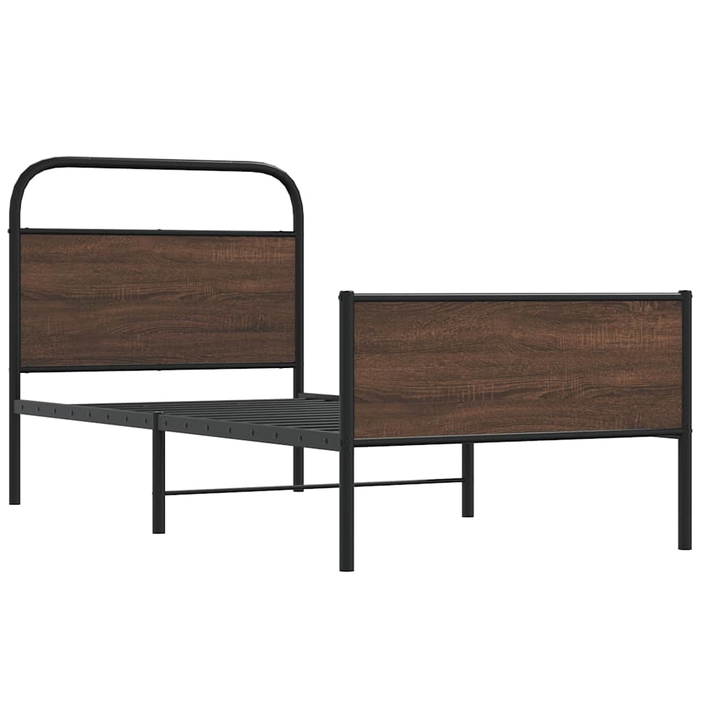 vidaXL Bedframe zonder matras bewerkt hout bruin eikenkleur 90x200 cm afbeelding
