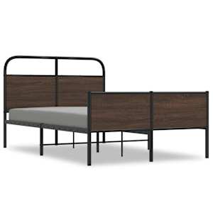 Rám postele bez matrace 140x190 cm hnědý dub kompozitní dřevo - obrázek 2