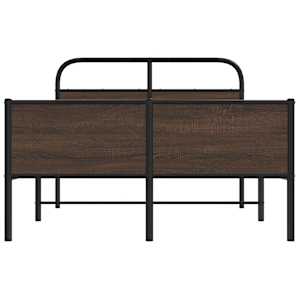 Rám postele bez matrace 140x190 cm hnědý dub kompozitní dřevo - obrázek 5