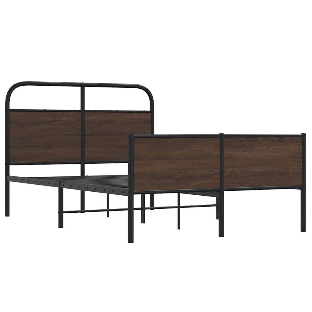 vidaXL Cadru de pat fără saltea stejar maro 140x200 cm Lemn prelucrat
