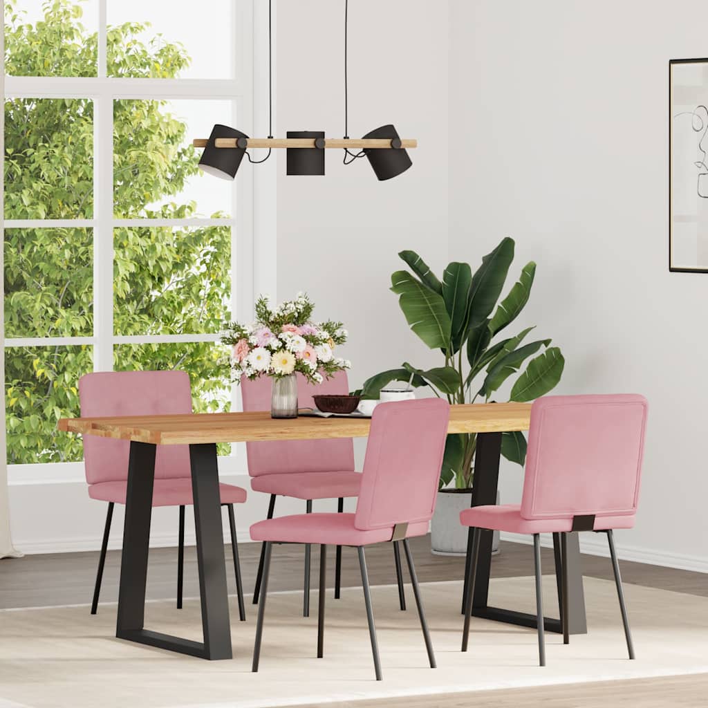 vidaXL Eetkamerstoelen 4 st fluweel roze