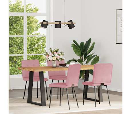 vidaXL Chaises &agrave; manger lot de 4 Rose Velours