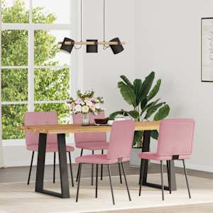 vidaXL Chaises &agrave; manger lot de 4 Rose Velours