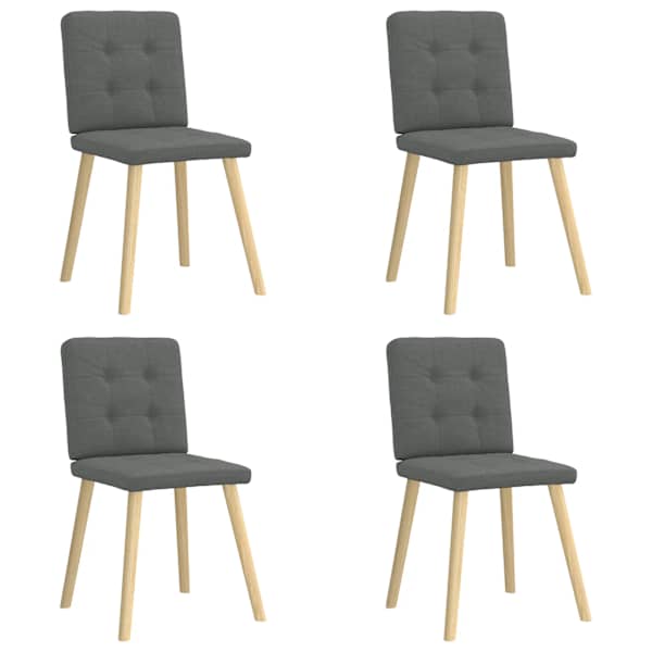 vidaXL p&ouml;&ouml;ratavad s&ouml;&ouml;gitoolid 4 tk, tumehall, kangas