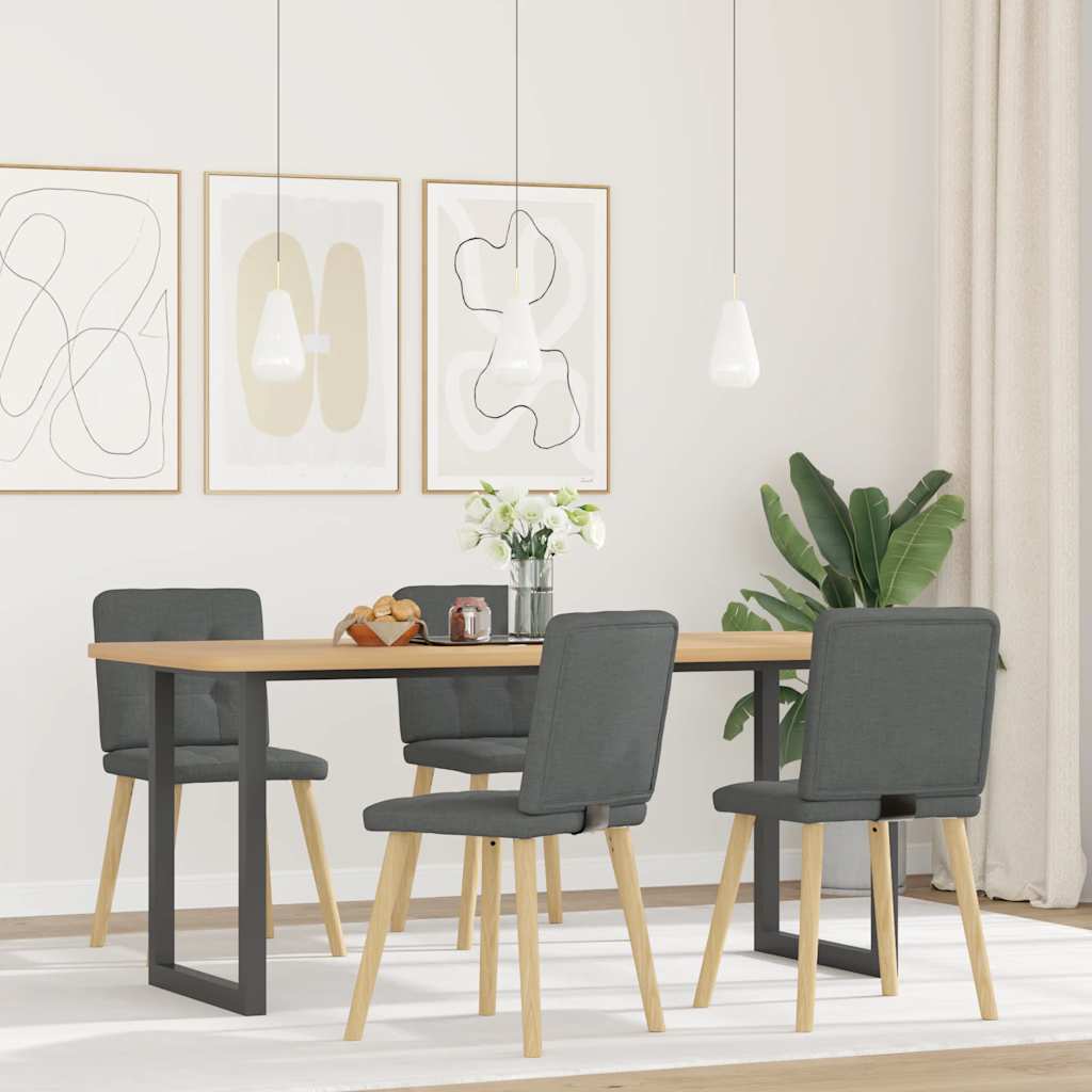 vidaXL Eetkamerstoelen 4 st stof donkergrijs afbeelding
