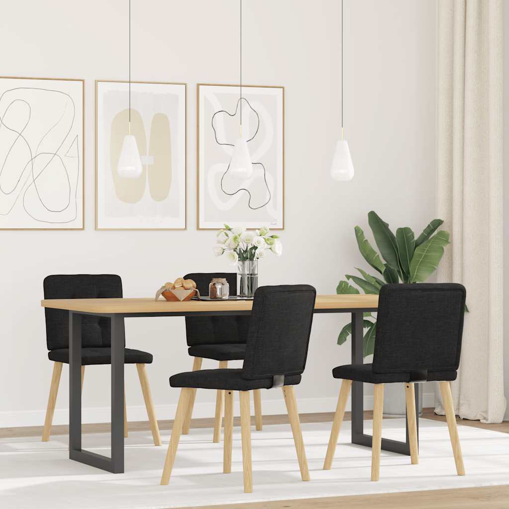vidaXL Eetkamerstoelen 4 st stof zwart afbeelding