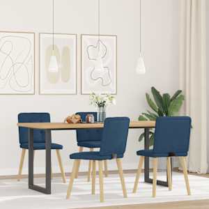 Jídelní židle 4 ks modré textil - obrázek 2