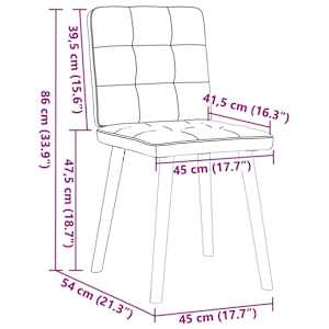 Jídelní židle 4 ks modré textil - obrázek 9