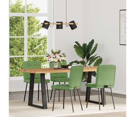 vidaXL Scaune de bucătărie, 4 buc., verde deschis, catifea