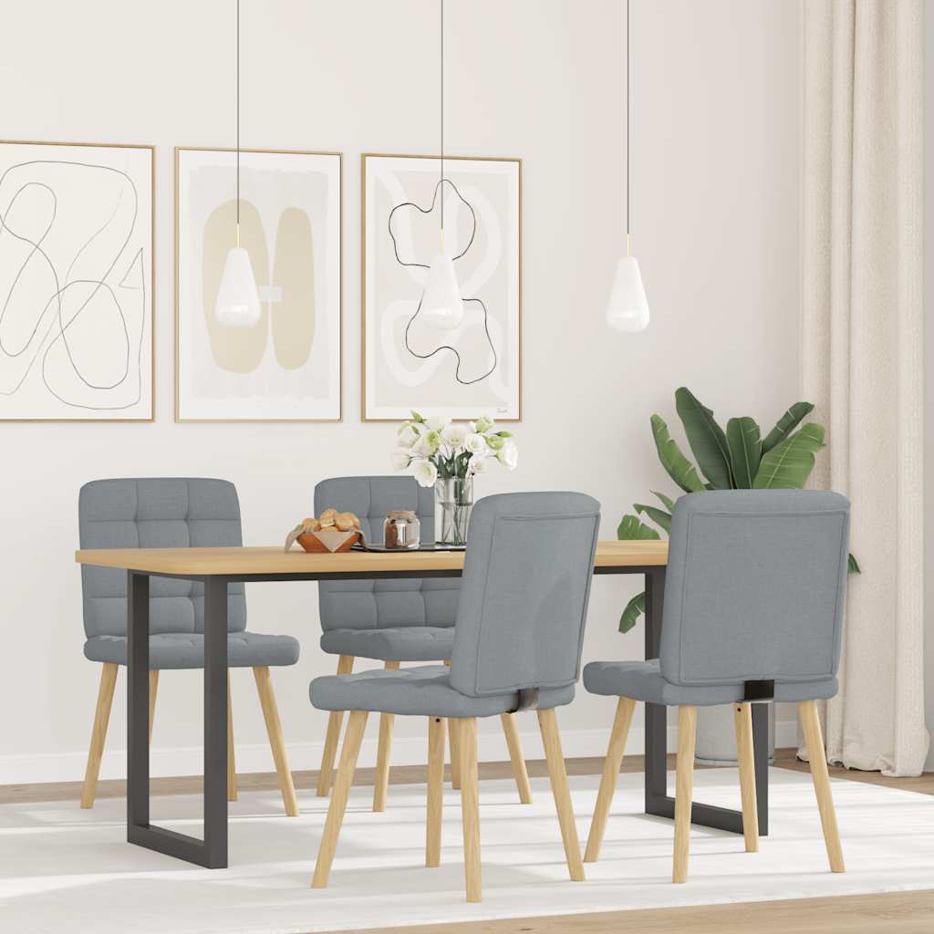 vidaXL Eetkamerstoelen 4 st stof lichtgrijs afbeelding
