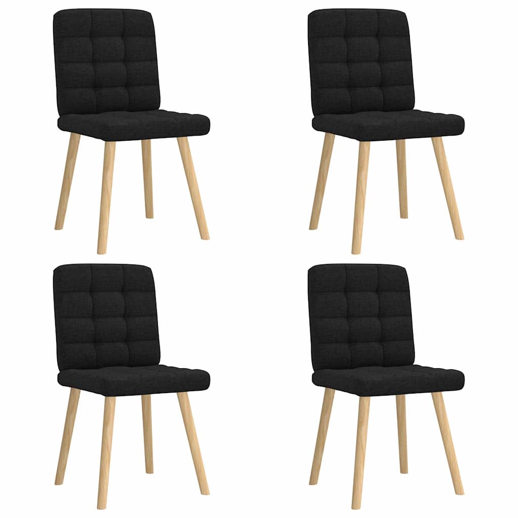 vidaXL Esszimmerstühle 4 Stk. Schwarz Stoff