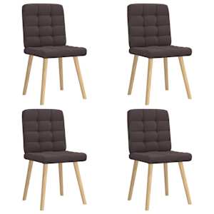 Jídelní židle 4 ks tmavě hnědé textil - obrázek 1