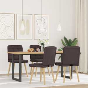 Jídelní židle 4 ks tmavě hnědé textil - obrázek 2