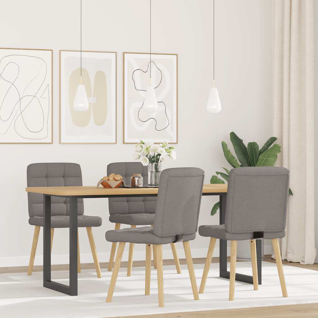 vidaXL Eetkamerstoelen 4 st draaibaar stof taupe