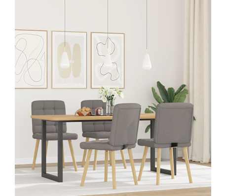 vidaXL Chaises &agrave; manger lot de 4 taupe tissu