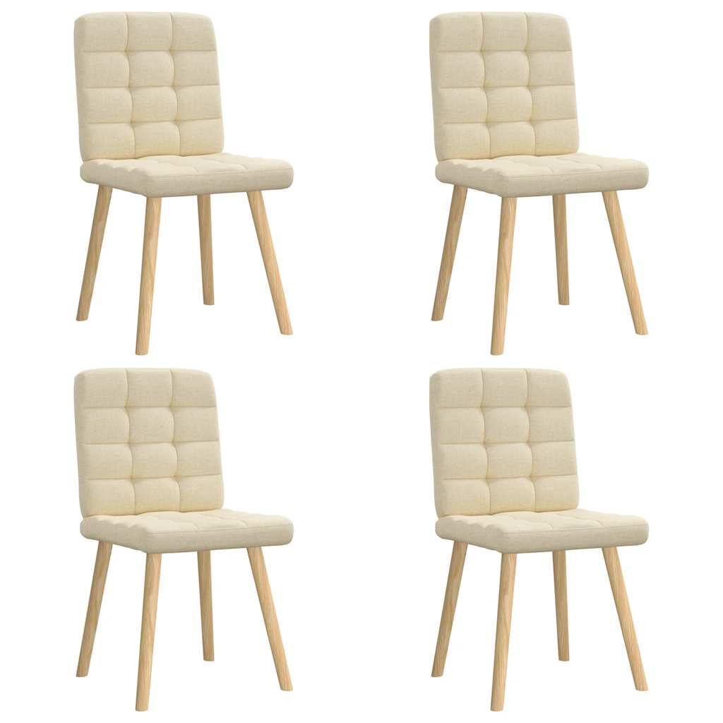 vidaXL Jídelní židle 4 ks krémové textil