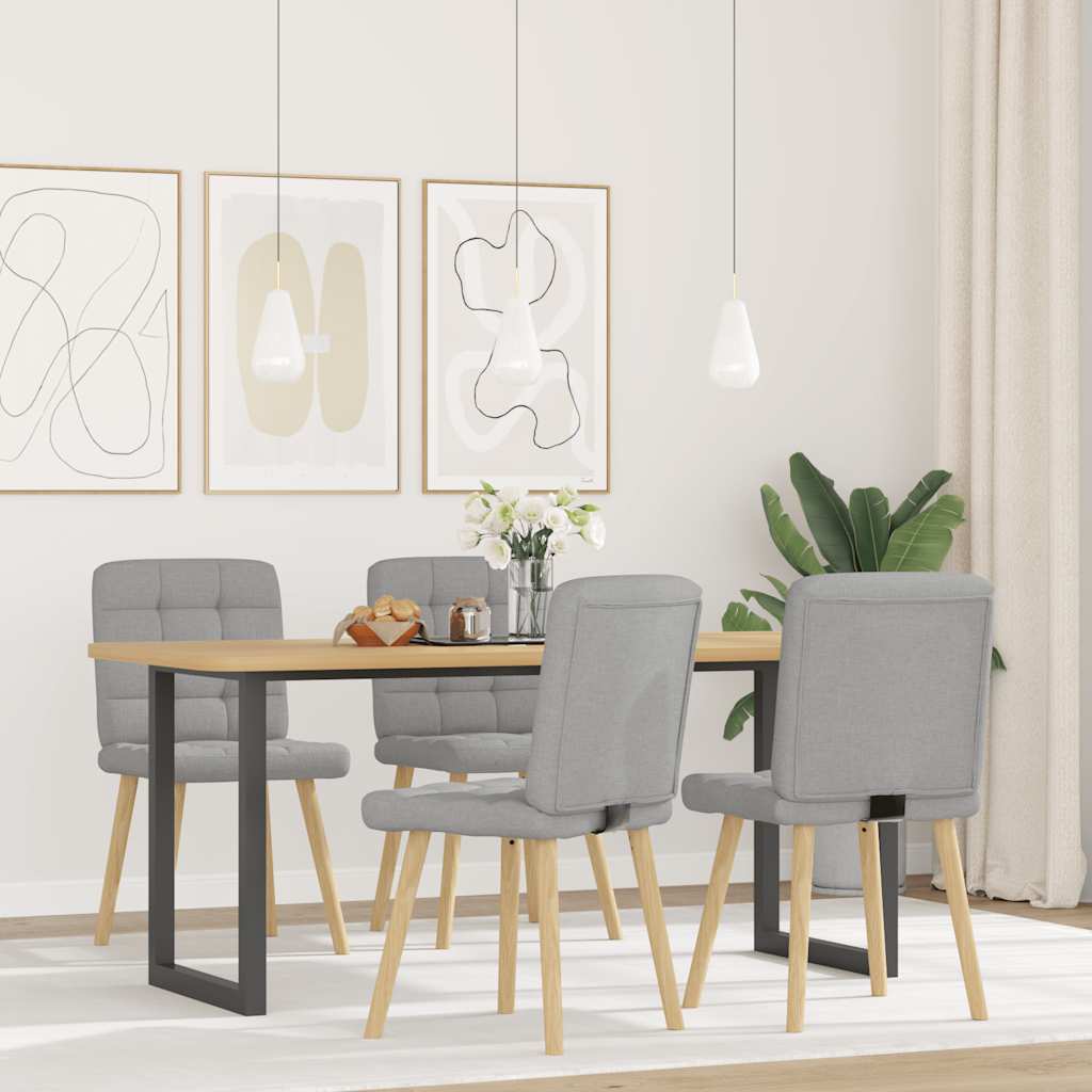 vidaXL Eetkamerstoelen 4 st stof wolk grijs afbeelding