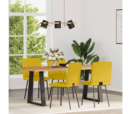 vidaXL Eetkamerstoelen 4 st fluweel geel
