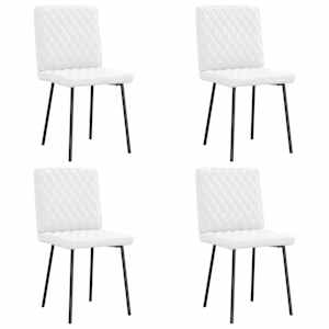 Jedilni stoli 4 kosi belo umetno usnje