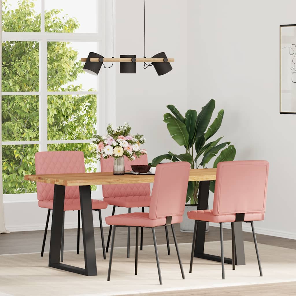 vidaXL Eetkamerstoelen 4 st imitatieleer roze