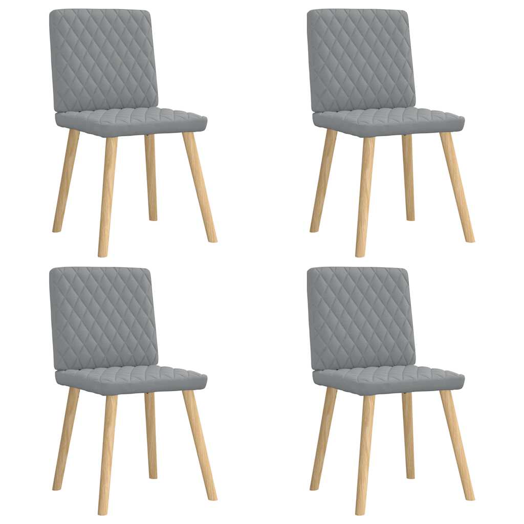 vidaXL Sedie da Pranzo 4 pz Grigio Chiaro in Tessuto