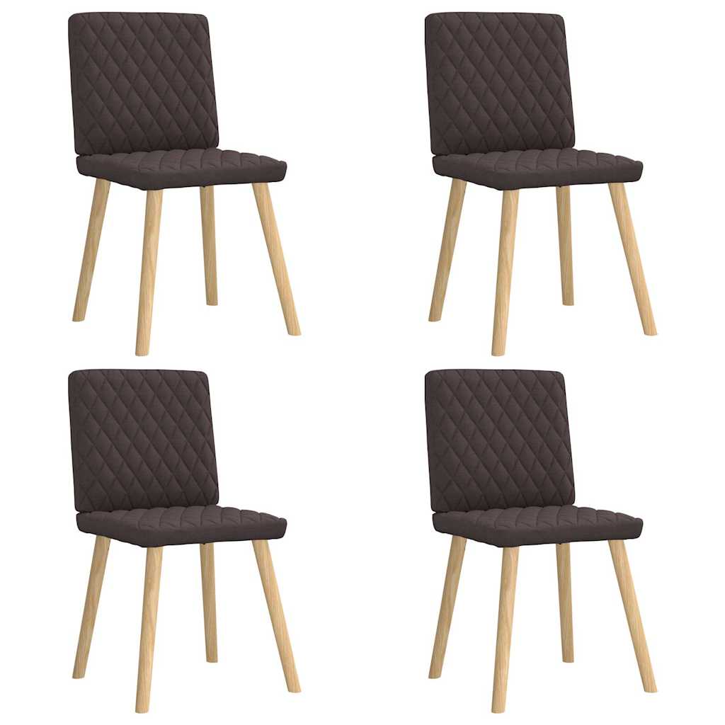 vidaXL Esszimmerstühle 4 Stk. Dunkelbraun Stoff