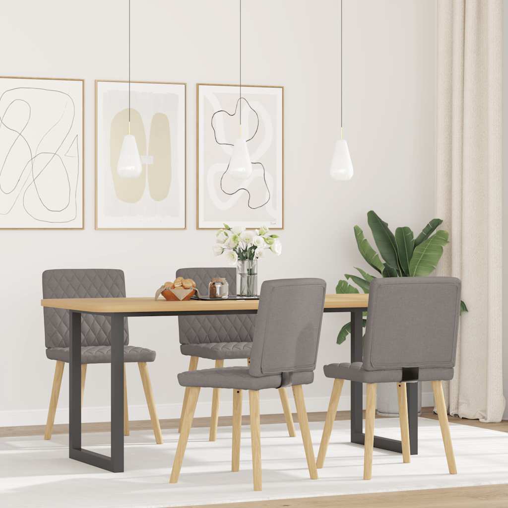 vidaXL Eetkamerstoelen 4 st draaibaar stof taupe