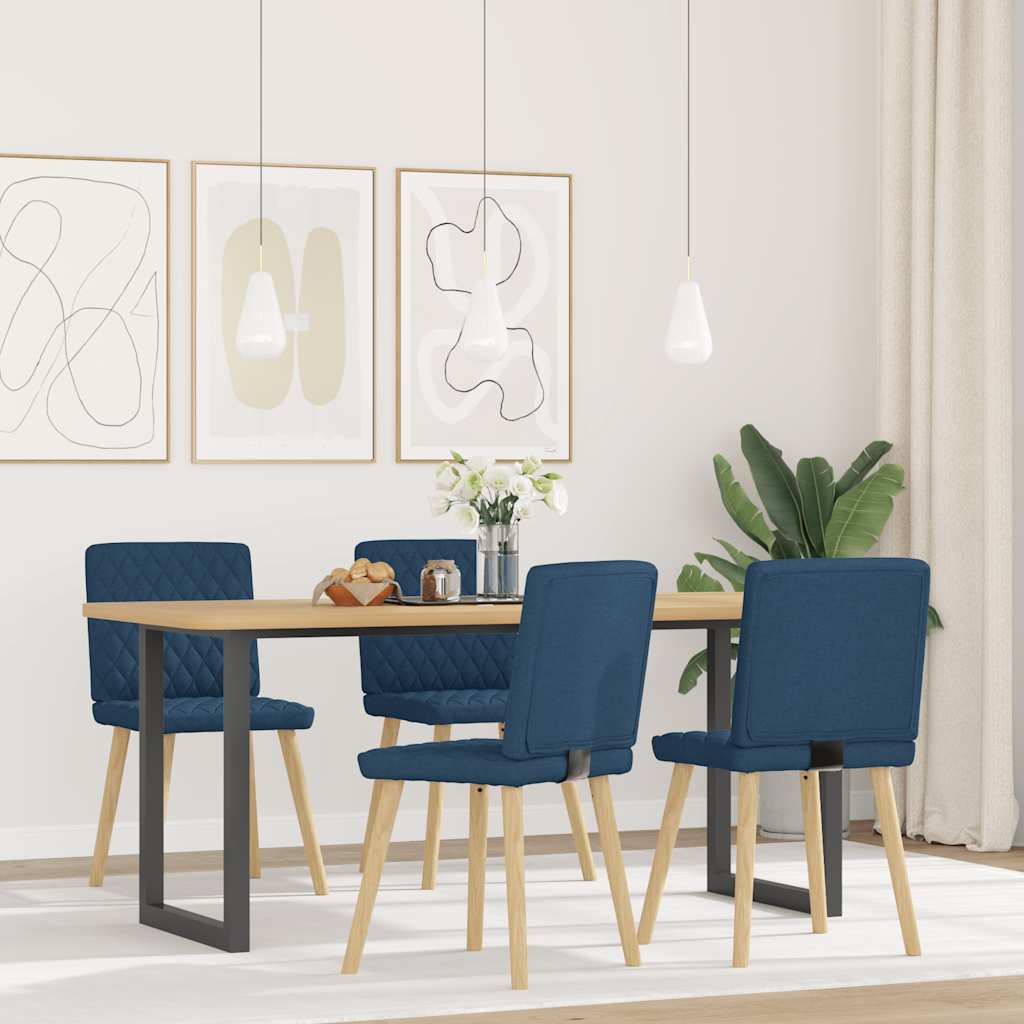 vidaXL Eetkamerstoelen 4 st stof blauw