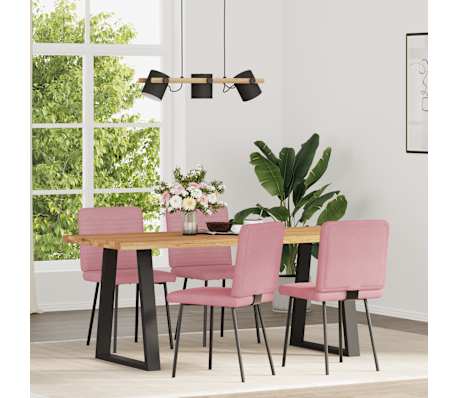 vidaXL Chaises &agrave; manger lot de 4 Rose Velours