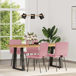 vidaXL Chaises &agrave; manger lot de 4 Rose Velours