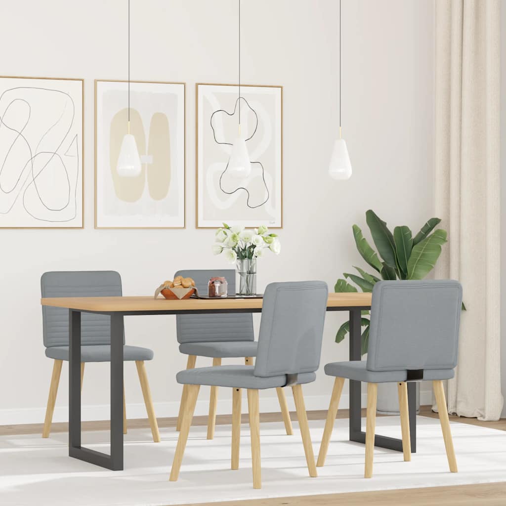 vidaXL Eetkamerstoelen 4 st stof lichtgrijs afbeelding
