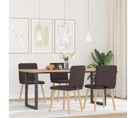vidaXL Chaises &agrave; manger lot de 4 marron fonc&eacute; tissu