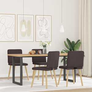 vidaXL Chaises &agrave; manger lot de 4 marron fonc&eacute; tissu