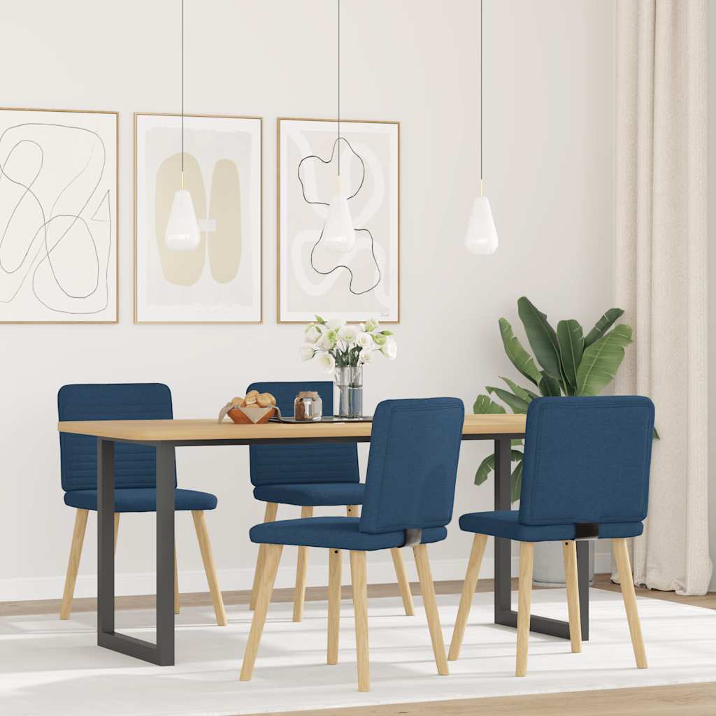 vidaXL Eetkamerstoelen 4 st stof blauw